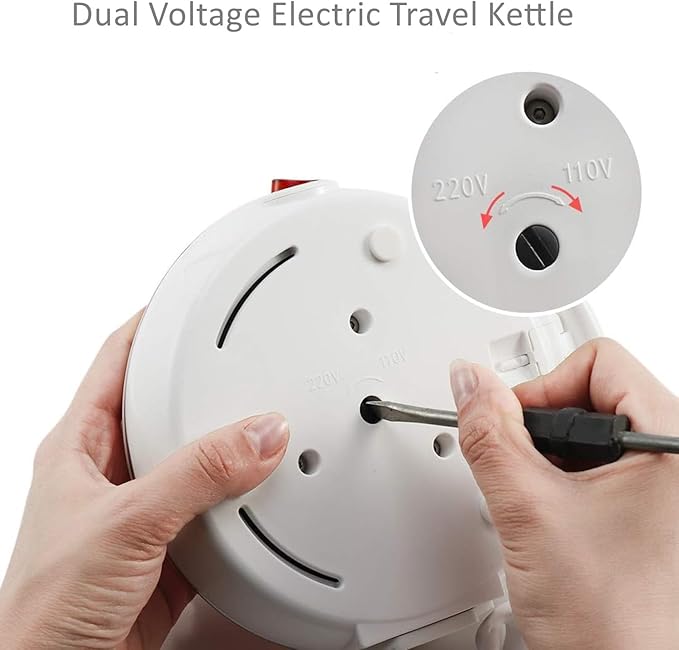 Foldable Electric Travel Kettle, Dual Voltage Portable Electric Kettle, Collpasible Electric Kettle, Food Grade Silicone Tea Kettle, Suitable for 110V & 220V