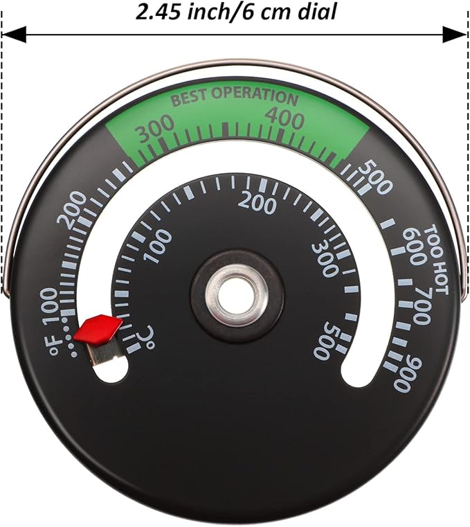 Magnetic Wood Stove Thermometer Oven Temperature Thermometer for Wood Burning Gas Stoves Chimney Pipe Avoiding Destroyed by Overheat(1 Piece)