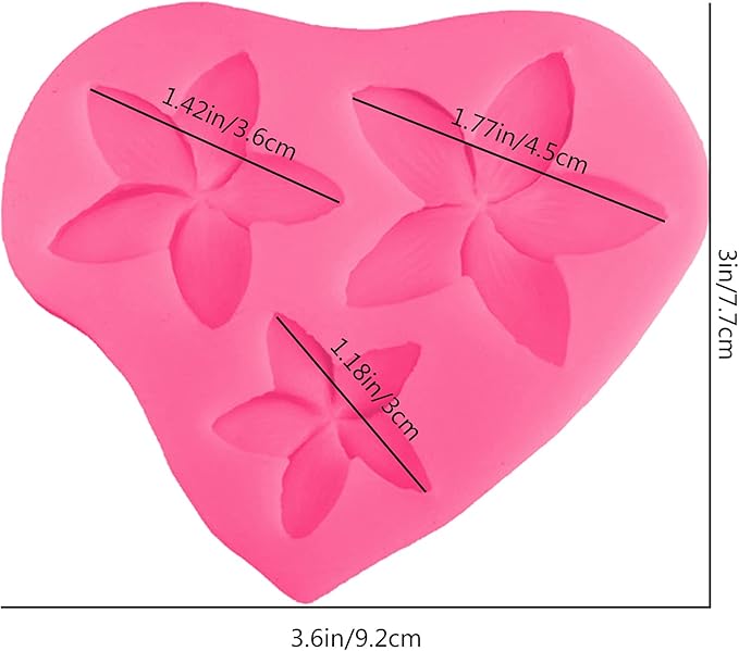 Frangipani Plumeria Flower Silicone Molds for Cake Decoration, Non Stick Fondant Mold for DIY Chocolate Candy Cookie Cupcake Jelly and Polymer Clay