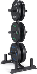 CAP Barbell 2-Inch Olympic Bumper Plate Weight Set with 6 Post Rack | 100-370 lbs | Multiple Options
