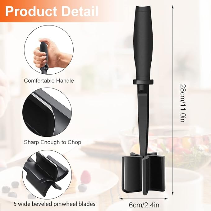 1Pcs Nylon Beef Smasher Heat Resistant Non Stick Meat Masher Tool Practical Ground Beef Smasher Reusable for Cooking