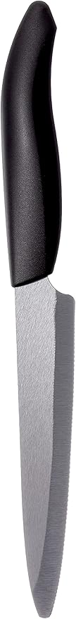 Kyocera Advanced Ceramic Revolution Series 5-inch Micro Serrated Tomato, Utility Knife, Black Blade