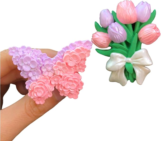 Flower Butterfly Candle Mold, Floral Butterfly Silicone Mold, Tulip Bouquet Flower Resin Mold for Soap Soy Wax Epoxy DIY Handcraft Home Ornaments Wedding Party Decoration