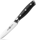 Klaus Meyer Stahl 3.5 inch Paring Knife High Carbon Exclusive German Steel Fruit Knife, Small Kitchen Knife with Ergonomic Handle (Black)