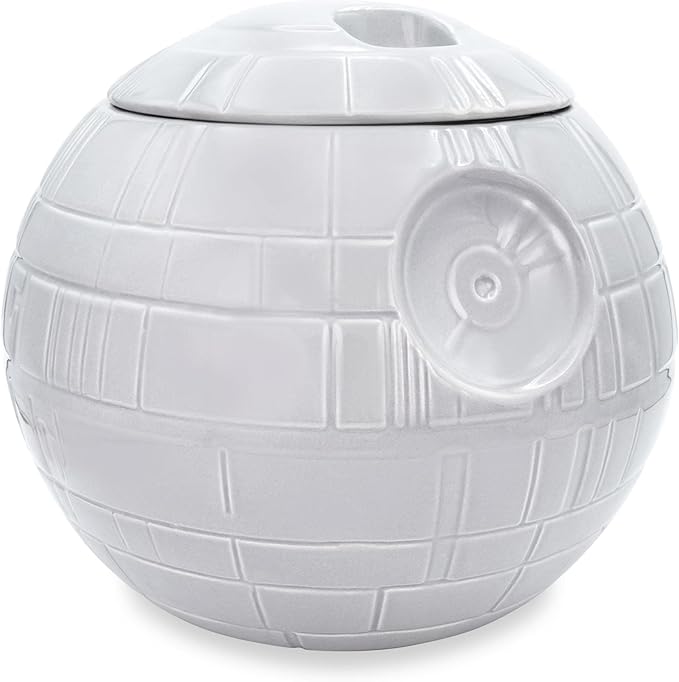 STAR WARS Death Star 10-Inch Ceramic Cookie Jar Container With Lid | Kitchen Storage For Snacks