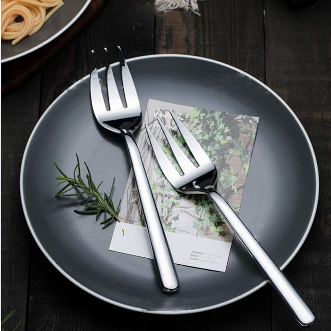 Serving Platters Forks Stainless Steel Buffet 9 inch Utensils Cake Butter Pastry Servers (4 pcs serving forks)