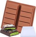 FUNBAKY Dubai Silicone Chocolate Bar Mold - 1-Inch Deep Cavities, Large Thick Candy Bar Mold, Ideal for Filling Pistachio Chocolate, Includes Scraper, 1 Pack