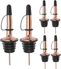 Pafusen 6 Pack Liquor Bottle Pourers, Liquor Pour Spout for Liquor Bottles, Stainless Steel Olive oil Dispenser Spout, Alcohol Pourer Dust Caps Covers Fixed, Rose Gold