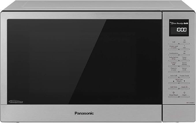 Panasonic 2-in-1 Microwave Oven with FlashXpress Broiler, Inverter Technology for Even Cooking and Smart Genius Sensor, 1000W, 1.2 cu.ft. Countertop - NN-GN68KS (Stainless Steel / Silver)