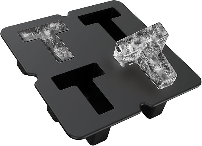 Customized Letter T Ice Cube Mold -Letter Silicone Ice Mold for Custom Ice Cube Mold and Baking Chocolate and Crafting Letter Molds, Ice Cube Molds for Cocktails & Whiskey with Custom Letters