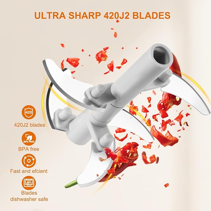 Manual Food Processor Vegetable Chopper, Portable Hand Pull String Garlic Mincer Onion Cutter for Veggies, Ginger, Fruits, Nuts, Herbs, etc., 900ml
