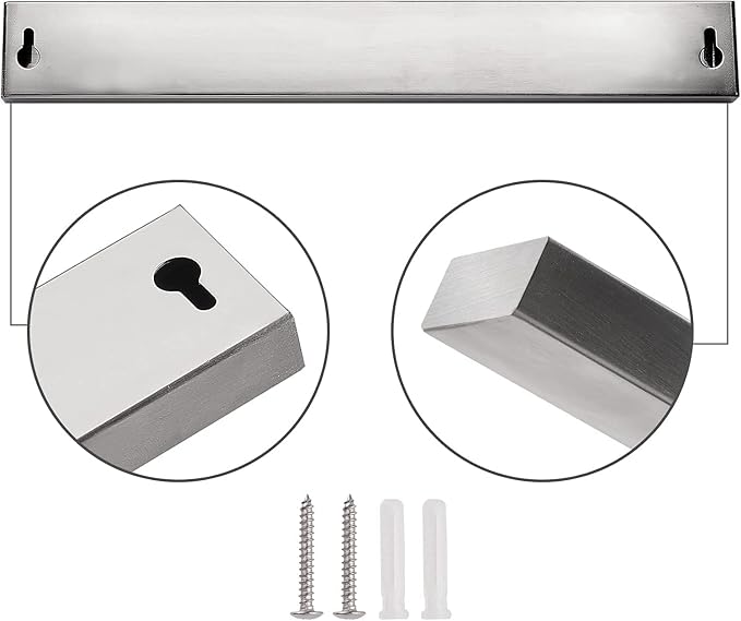 Enkrio 20 Inch Magnetic Knife Holder for Wall - Upgraded Stainless Steel Knife Magnetic Strip No Drilling with 3M Type, Magnet Knife Strip Bar Rack for Kitchen Utensil & Tool Holder