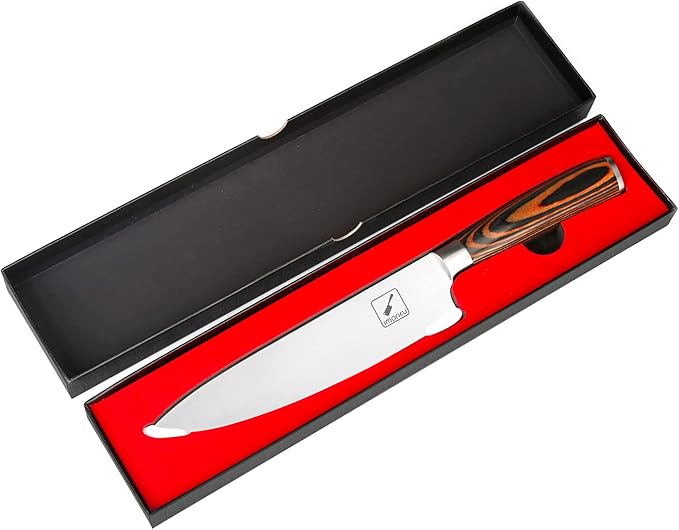 imarku Chef Knife - Pro Kitchen Knife 8 Inch Chef's Knives Japanese SUS440A Stainless Steel Sharp Paring Knife with Ergonomic Handle, Orange Handle, Christmas and Thanksgiving Gifts for Men and Women