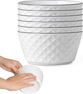 Yeacccng Cereal Bowls Set of 6, 30oz Ceramic Soup Bowls, Scratch-Resistant, Lead-Free, 6 inch White Cereal Bowls for Oatmeal, Salad, Pasta, Soups, Dessert Snacks, Fruits, Dishwasher & Microwave Safe