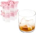 Tovolo Bow Ice Mold Pack of 2 Pink Holiday Bow Shaped Ice Cube Molds for Cocktails, Festive Ice Mold Christmas Stocking Stuffer for Adults, Slow Melting Dishwasher Safe BPA Free Holiday Ice Molds