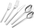 KINGSTONE 20-Piece Silverware Set, 18/10 Stainless Steel Flatware Cutlery Set with Hexagon Handle, for Hotel, Home, Party, Wedding Gift, Mirror Polish and Dishwasher Safe