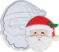Flycalf Christmas Cookie Cutters Santa Claus Shapes with Plunger Stamps Holiday PLA Baking Accessories Cutter Molds Gifts Decorative Party 3.5" Kitchen Cake Supplies