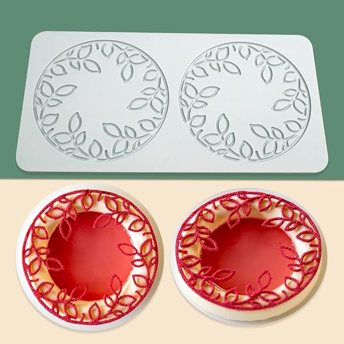 Hollow Leaf Silicone Mold Chocolate Candy 3D Hollow Leaf Candy Mold Food Cooking Meals Decorations Fondant Mold Polymer Clay Molds (Leaf Ring O_8.8x4.52x0.12inch)