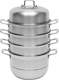 5-Layer Steamer Stackable Steam Cooker, 304 Stainless Steel Steamer with Stackable Pan and Lid, 23.6inch Multi Tier Cookware Pot for Cooking Dumplings, Steamed Buns
