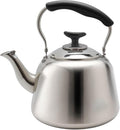 Lily's Home Whistling Tea Kettle for Stovetop, 2 Quart Stainless Steel Water Kettle with Loud Whistle, Cool-Touch Handle & Induction Compatible Base - For Gas, Electric, & Induction Cooktops
