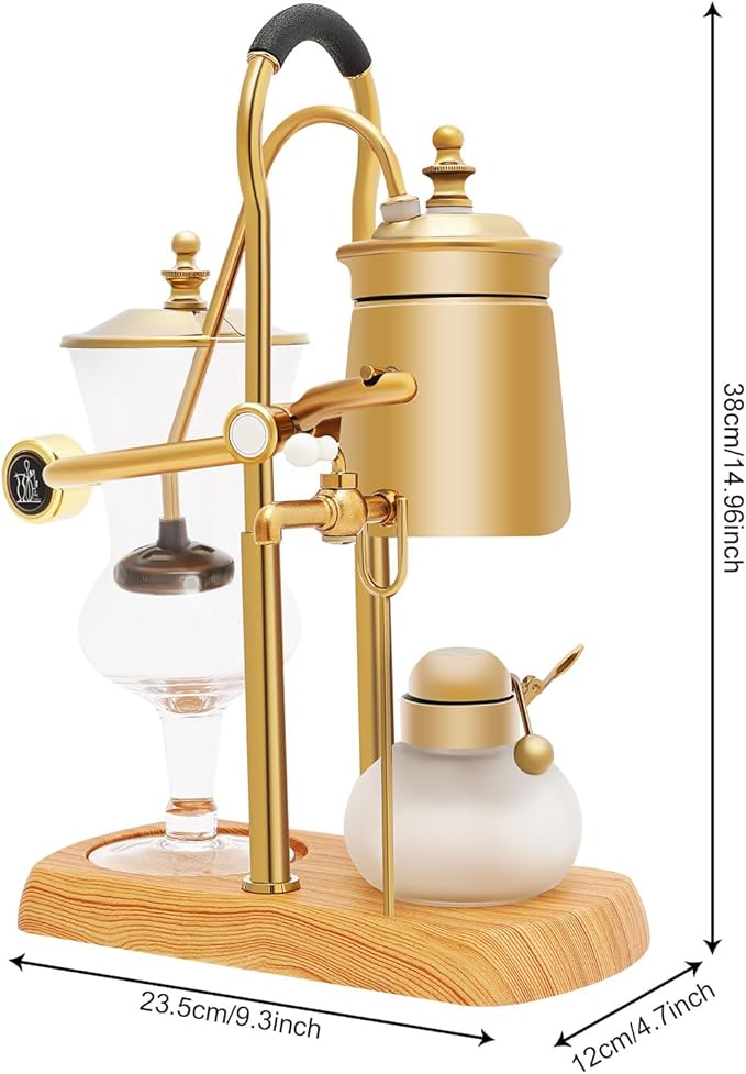 Balance Siphon Coffee Maker, Belgian Royal Coffee Machine Vacuum Brewing System, Gravity Vintage Coffee Makers, Manual Free-Standing Caffeic Machine, Capacity 400ml/13.53oz