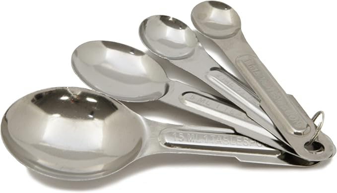 Measuring Spoons, 4 Piece Set, Stainless Steel