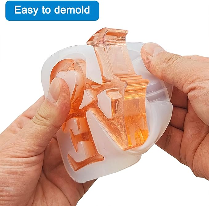 3 Sets Large Photo Frame Resin Molds, AIFUDA Heart Silicone with Love Mould for Epoxy Resin, DIY Picture Frame Mold for Casting Art Crafts