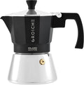 GROSCHE Milano Induction Stovetop Espresso Maker Moka Pot for Greca, Induction, Electric & Gas Stoves, Dishwasher Safe Stovetop Espresso Maker | 3 Espresso Cup, Black