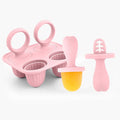 Silicone Baby Ice Pop Molds with Easy-Grip Handles, 4-Cavity Frozen Treat Tray for Toddlers, Mini Popsicle Maker for Teething Relief, Fruit Puree & Breastmilk Snacks (Light Pink)