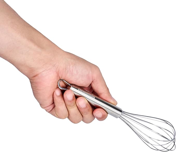 Restaurantware-German Standard 8.5 Inch French Whisk, 1 Dishwashable Kitchen Wire Whisk - Ergonomic Handle, Durable, Stainless Steel French Whip, For Blending, Stirring, Mixing Of Ingredients