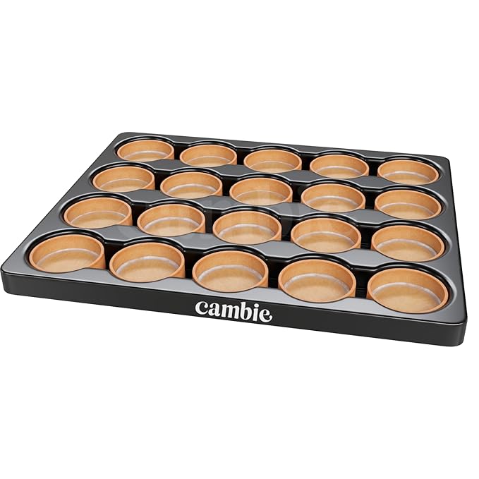 Cambie Sweet Round Medium Tart Shells, 2.17" in Diameter, French Style Tart Shells with White Chocolate Coating (Pack of 40)