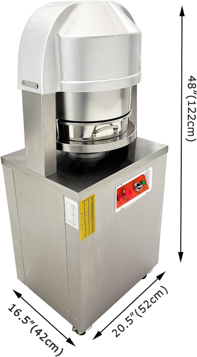 Electric Automatic Dough Divider 36pcs, Commercial Dough Dividing Cutting Machine, Stainless Steel Dough Cutter for Bakery, Pizzeria, 110V