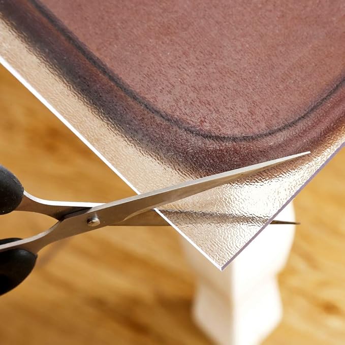 NECAUX Custom 34 x 72 Inch Clear Table Cover Protector, 1.5mm Thick Wood Grain Transparent Table Pad Non-Slip Tablecloth Plastic Protective Pad for 6 Foot Dining Room Table, Meeting Table