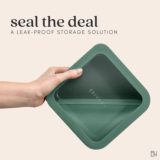Ceramic Coated Glass Food Storage Container | No PTFE, PFOA, PFAS, and BPA | Reusable Non Toxic Meal Prep Container with Glass Lid | Easy To Store | 6 Piece Food Prep [Pine]