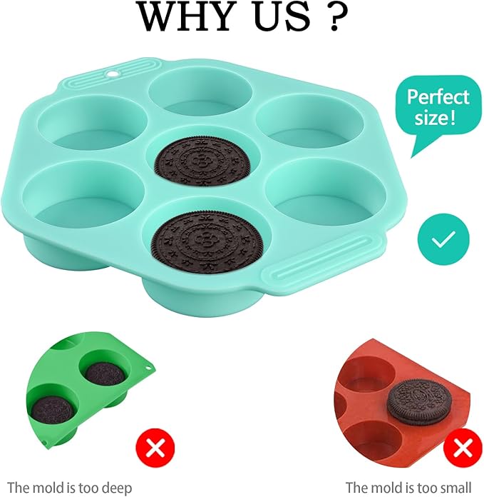 Actvty Round Chocolate Covered Cookie Molds, 3 Pcs Cylinder Chocolate Candy Silicone Molds, Perfect for Chocolate Covered Oreos, Candy, Cakes, Jelly, Muffin, Soap