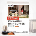 VIXI Drip Coffee Cinnamon Flavor, 16 Bags, Natural Vietnamese Ground Coffee, Blended, Medium Roast, Hanging Ear, Disposable, Balanced Taste, Single Serve, Perfect for Camping