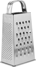 1pc Stainless Steel Vegetable Grater Portable Metal Grater 4-Sided Cheese Grater with Handle for Kitchen Restaurant (6inch)