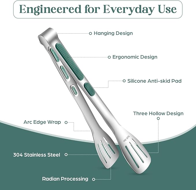 | Kitchen Tongs | 11.2-inch Tongs for cooking | Pack of 2.