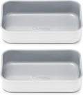Caraway Nonstick 9” x 6.5” Small Rectangle Baking Pan Duo – Non-Toxic, PTFE & PFOA Free – Aluminized Steel Core – Deep Ceramic Baking Pan for Casseroles, Lasagna & More - White