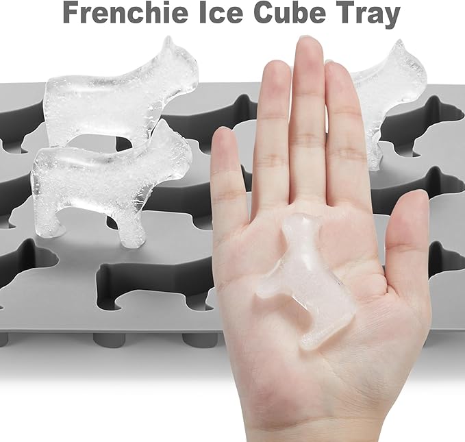 French Bulldog Ice Cube Mold, Fun Shapes Frenchie Bull Dog Ice Cube Tray, Silicone Dog Treat Mold, Cute Novelty French Bulldog Gifts for Baking & Freezing Decor, BPA Free & Heat Resistant