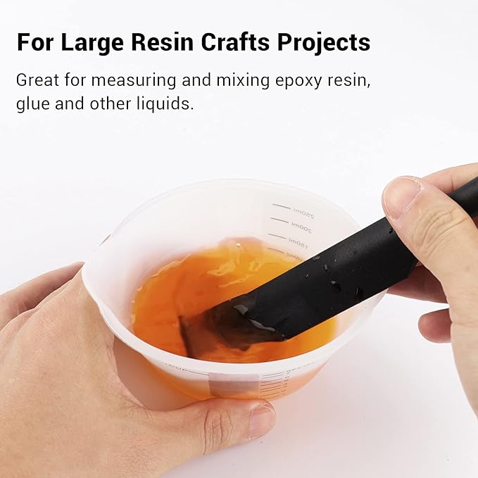Gartful 250ml Resin Measuring Cups, 3PCS Large Silicone Resin Mixing & Pouring Cups, Reusable Easy Clean for Epoxy, Jewelry Casting Molds, Making Handmade Craft, 8 oz