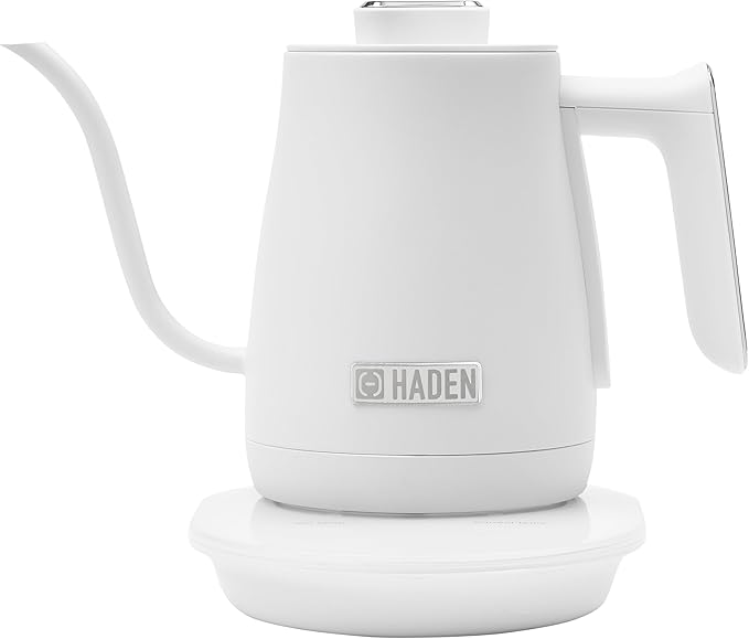 Haden Electric Tea Kettle, Gooseneck Hot Water Boiler, 0.6L Teapot, Ivory/Copper