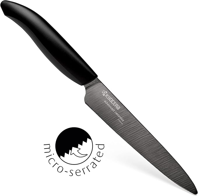 Kyocera Revolution 3pc ceramic knife set, 6", 5" and 3", Black