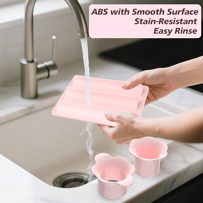 Cake Pop Cutter and Pusher with Tray - Circle Cake Pop Mold Set | Smooth & Easy-Clean Surface (Pink-Cutter & Tray Set)