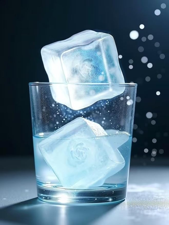 3D Rose Whiskey Large Ice Cubes Tray,Big Silicone Square Ice Grid Mold,Ice Making Box, Durable and Easy Release, Suitable for Homemade Freezer, Cocktails, Iced Coffee, and Cold Drinks