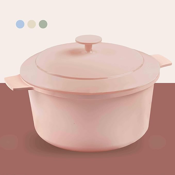 Gotham Steel 5 Qt Lightweight Ceramic Dutch Oven Pot with Lid, Nonstick Sourdough Dutch Oven for Bread Baking, 10 in 1 Stock Pot Ovens for Pasta, Spaghetti, Bread and More, Pots for Cooking
