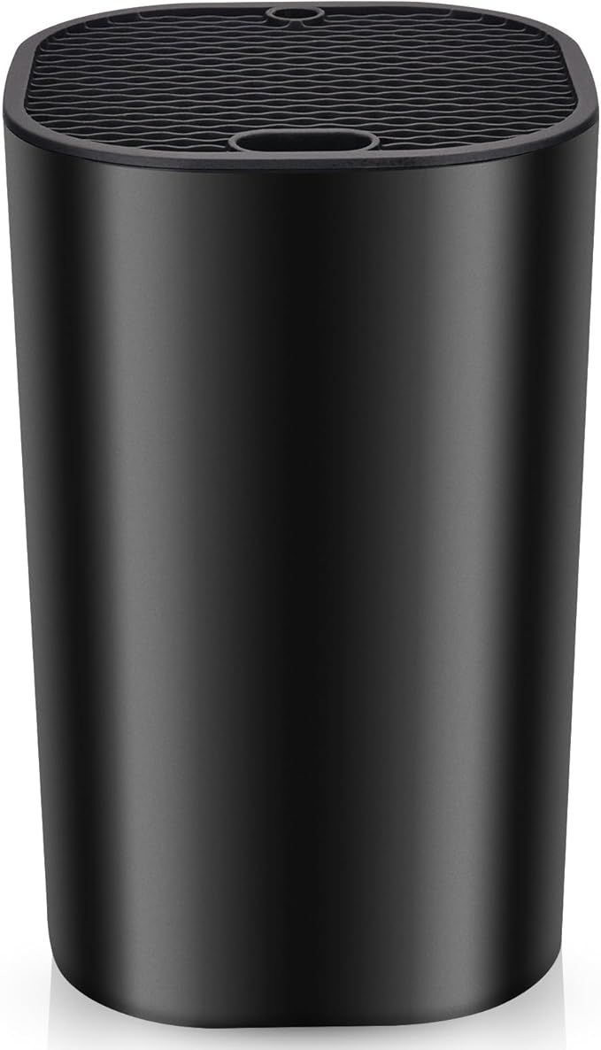 Universal Knife Block for Kitchen, WELLSTAR Knife Holder without Knives, Safe Space Saver Large Volume Stable Knife Storage with Scissors and Sharpening Rod Slot, Detachable for Easy Cleaning - Black