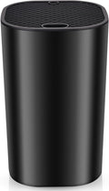 Universal Knife Block for Kitchen, WELLSTAR Knife Holder without Knives, Safe Space Saver Large Volume Stable Knife Storage with Scissors and Sharpening Rod Slot, Detachable for Easy Cleaning - Black