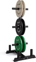 CAP Barbell 2-Inch Olympic Bumper Plate Weight Set with 6 Post Rack | 100-370 lbs | Multiple Options
