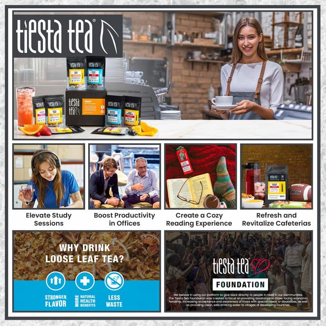 Tiesta Tea - Black Sampler Dry Flight Set, Loose Leaf, High Caffeine, Makes Hot & Iced, Assorted Tea Sets with Herbal, Chai, Fruit Black Teas & More, 7 Resealable Sample Pouches